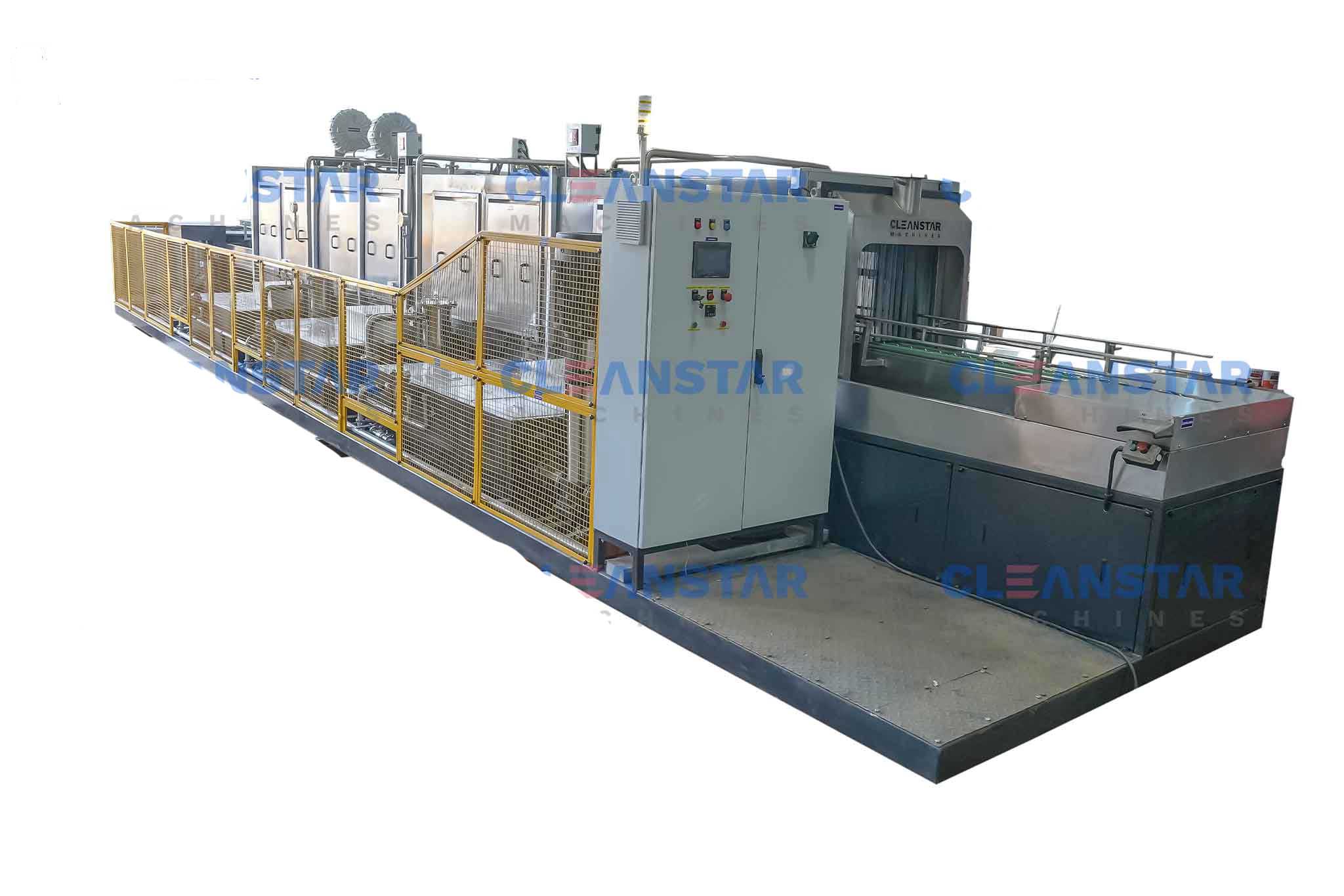 conveyor type bin cleaning machine