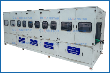Advanced industrial parts cleaning equipment designed for deep cleaning of metal components.