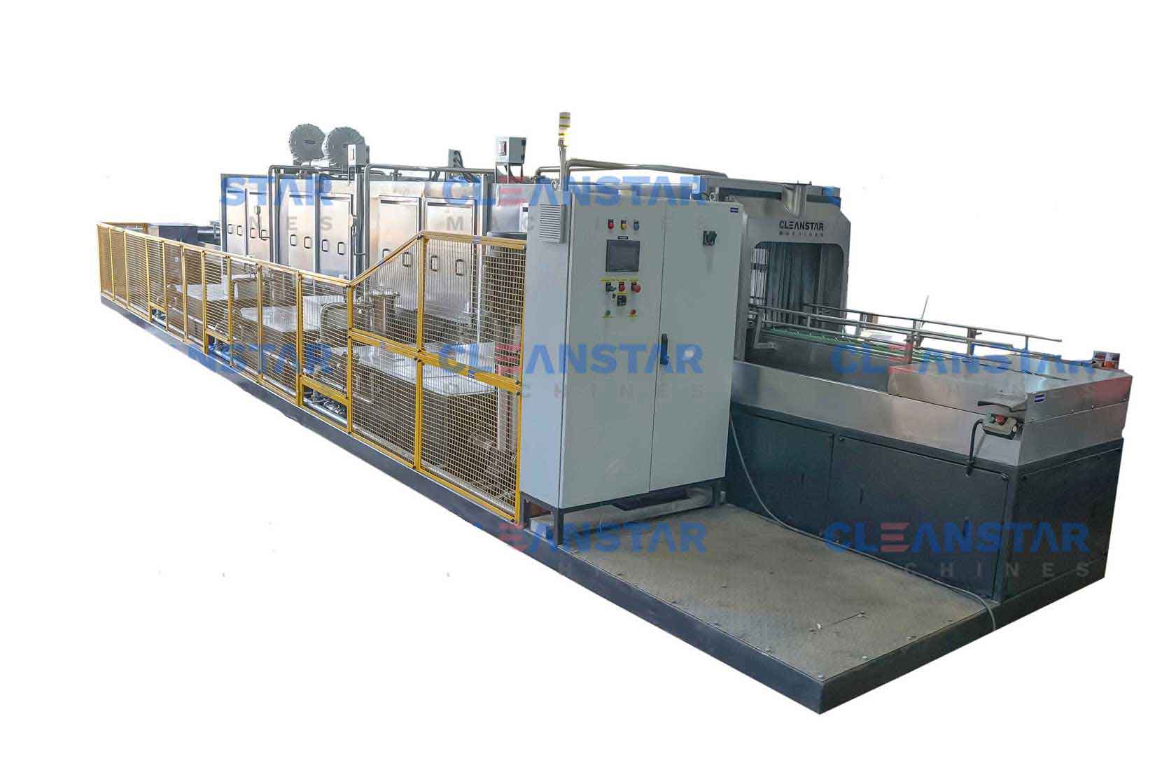 conveyor type bin cleaning machine