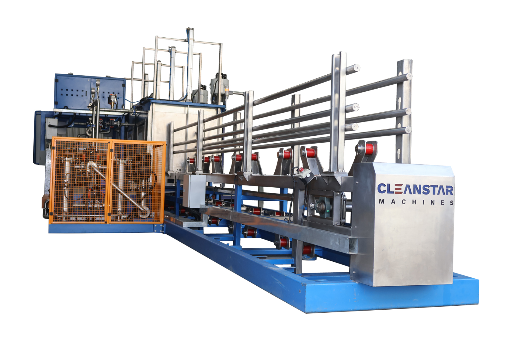 conveyor type bin cleaning machine