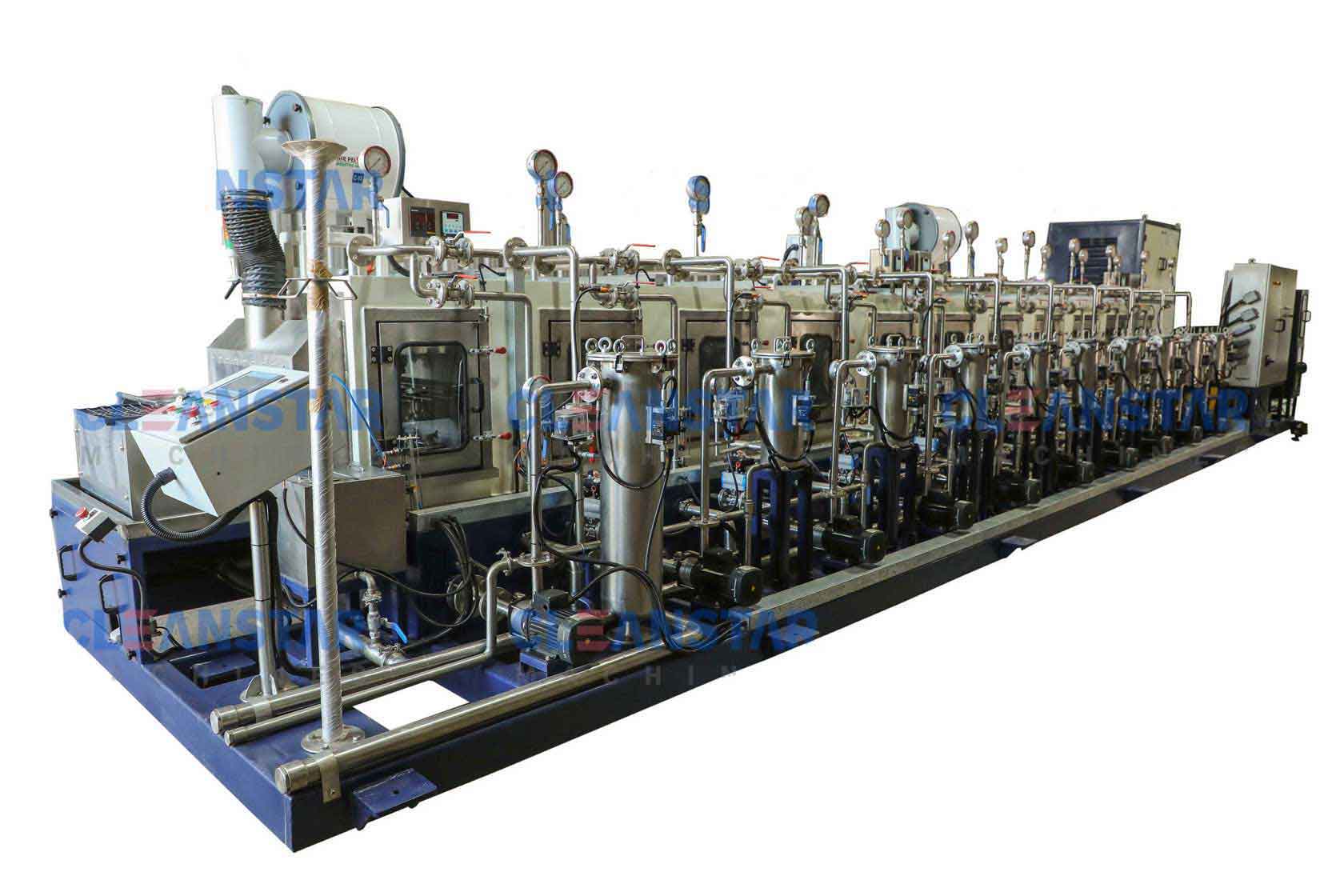 Multi-stage component cleaning machine delivering superior cleanliness in industries.