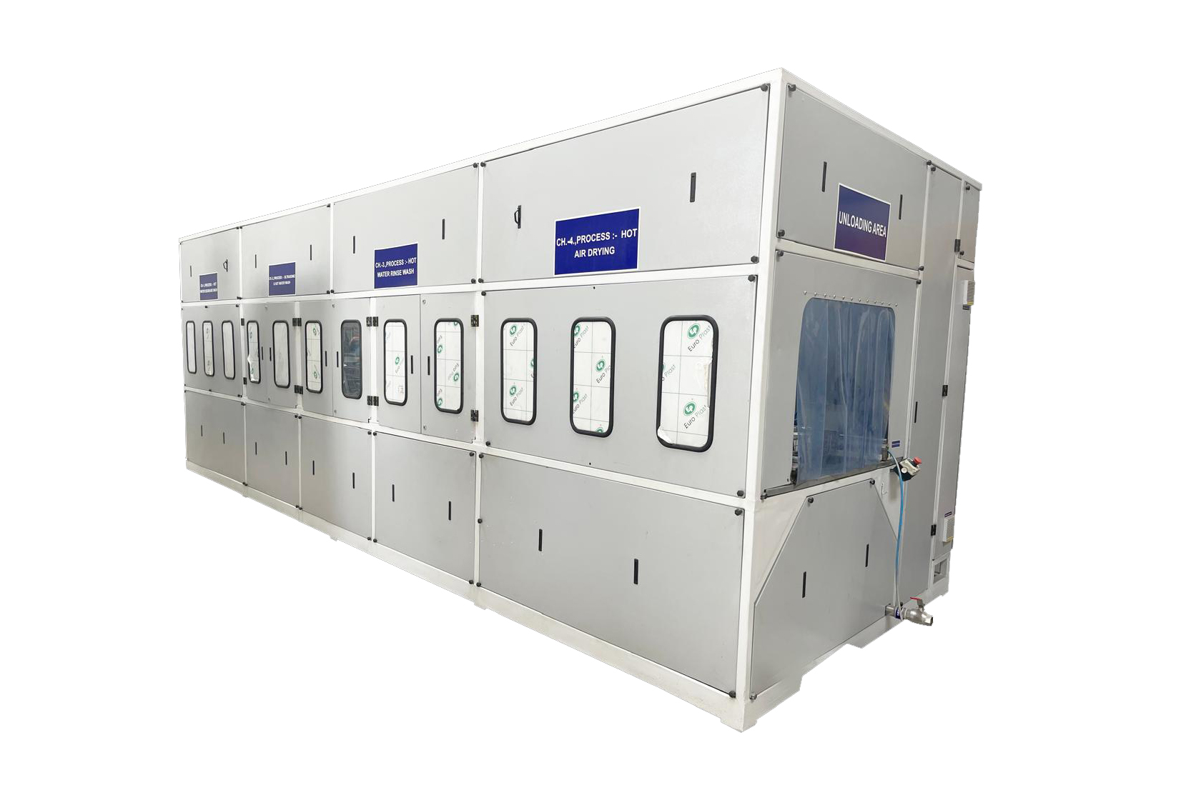 Automated component cleaning machine for fast and efficient cleaning of small and large parts.