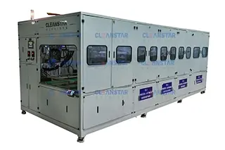 Eco-friendly industrial parts cleaning equipment with water-based cleaning technology.