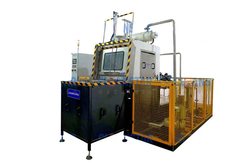 Smart industrial parts cleaning equipment with programmable cleaning cycles.