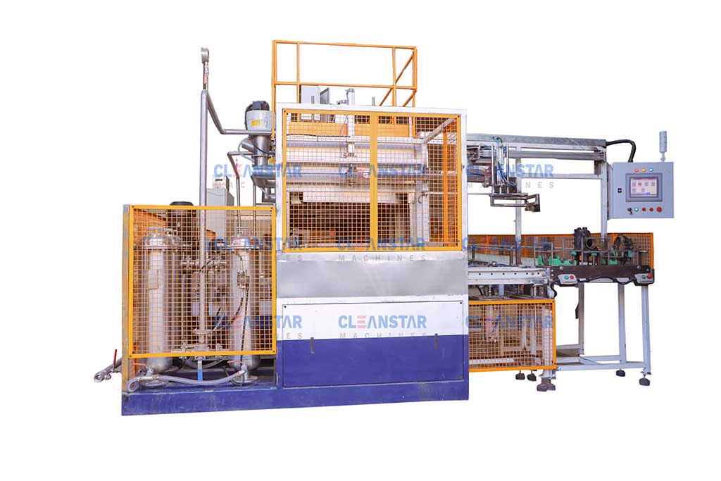 back view of component cleaning machine with return conveyor